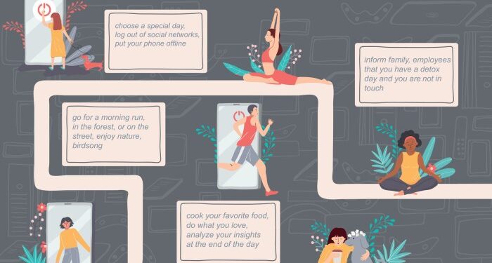 Digital Detox Infographic 29183190 Vector Art at Vecteezy